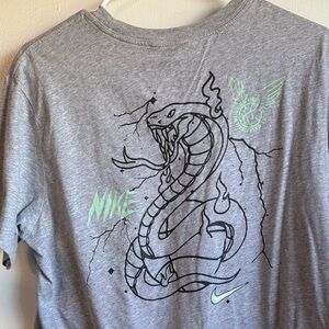Nike Heather Gray Tee with Snake and Logo